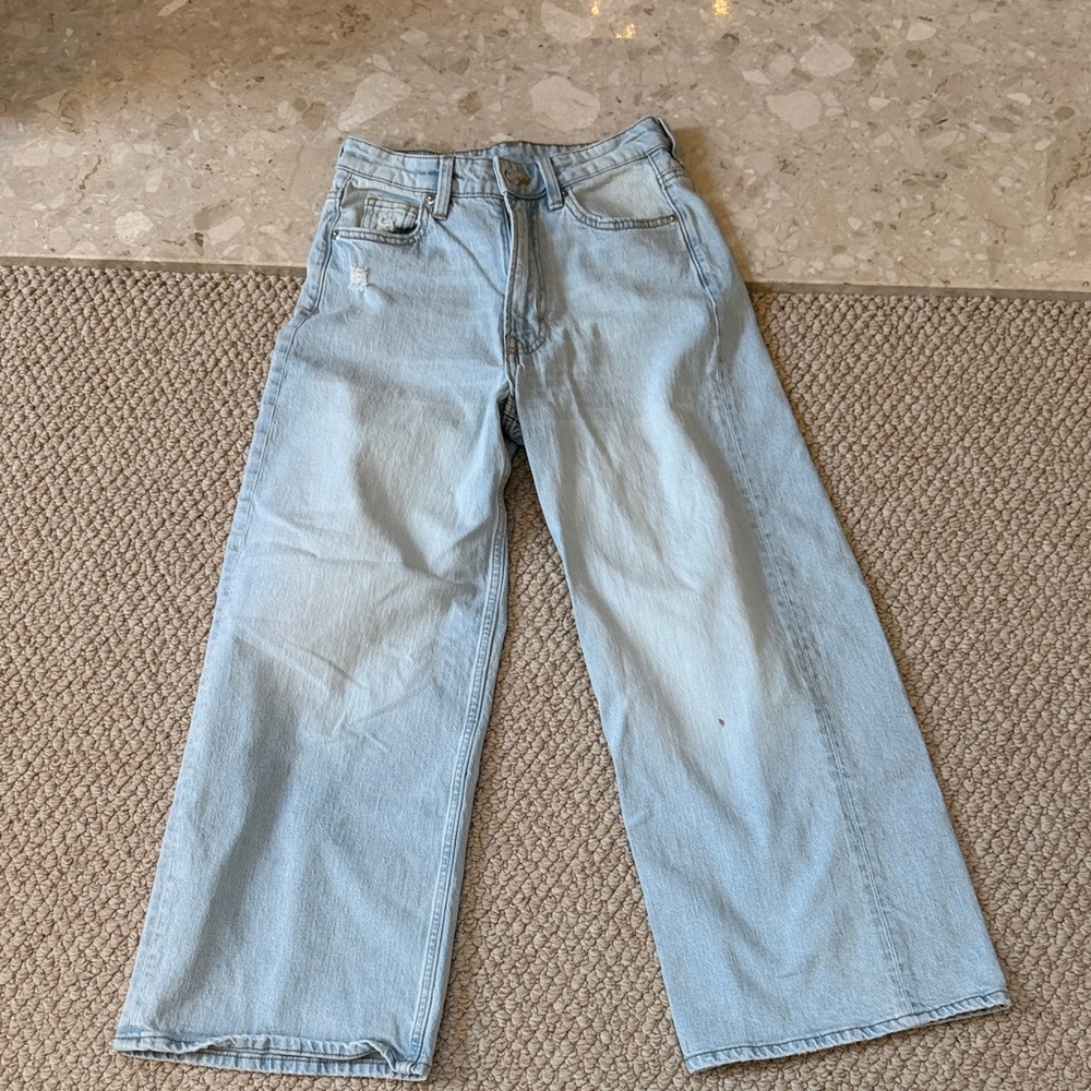H&M Light Blue Wide-Leg Jeans